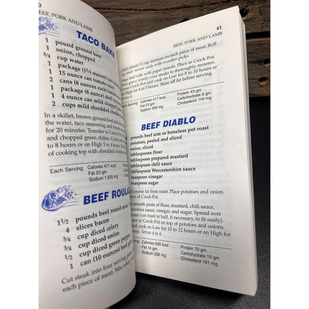 Crock Pot‎ Slow Cooker Cuisine Vintage Cookbook by Rival 1995